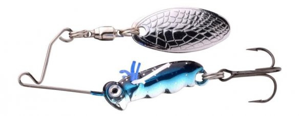 SPRO Larva Spinner Bait 4cm 7g Kaşık Üçlü İğne Chrome Blue ürün görseli 1
