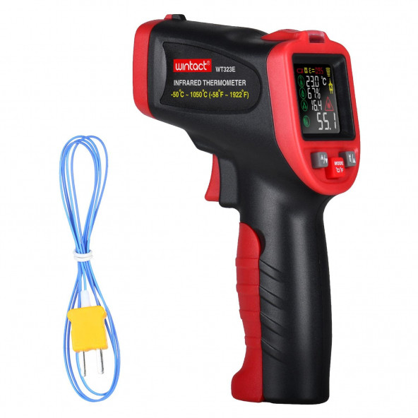 WINTACT WT323E Renkli Ekran Rutubet Küf Analizli Infared Termometre 1050C ürün görseli 1