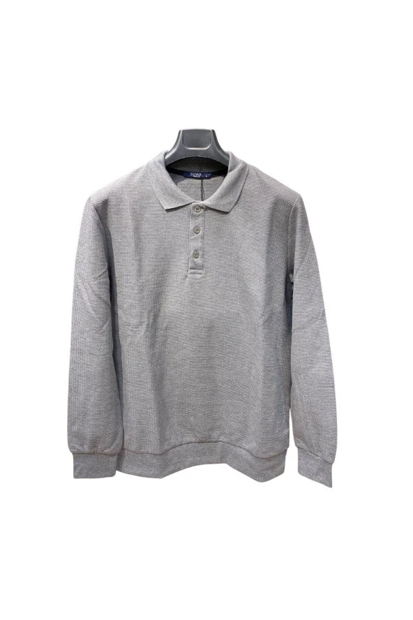 WAFFLE DESENLİ POLO YAKA KAZAK - Resim 4
