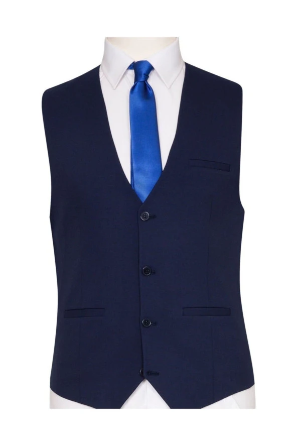 Slim Fit Tek Yelek Lacivert ürün görseli 1