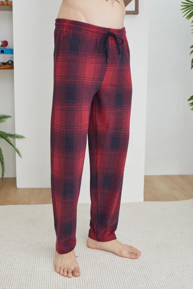 Kly 204 Büyük Beden Jakarlı Polar %100 Pamuklu Regular Kesim Bel Lastik Bağcıklı Eşofman/Pantolon/Pijama Altı ürün görseli 1