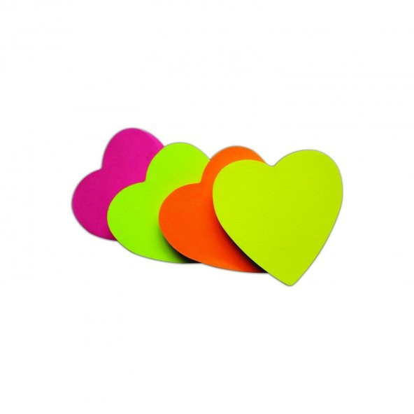 Notix Yapışkanlı Not Kağıdı Kalpli 75 mm x 75 mm 100 Yaprak - Neon Sarı ürün görseli 1