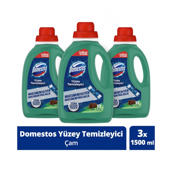 Domestos Yüzey Temizleyici Çam Maksimum Hijyen 1500 ML x 3 Adet ürün görseli 1