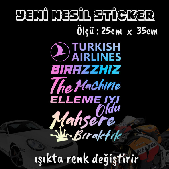 Cam yazıları sticker - Hologram etkili etiket yapıştırma ürün görseli 1