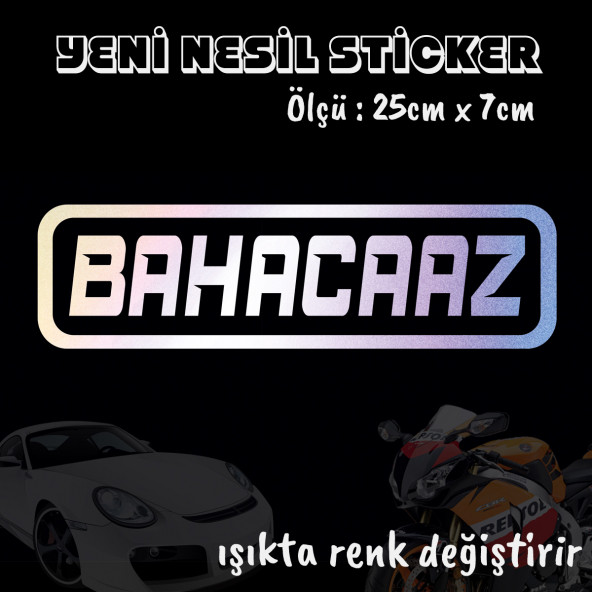 Bakacaz Cam yazıları sticker - Hologram etkili etiket yapıştırma ürün görseli 1