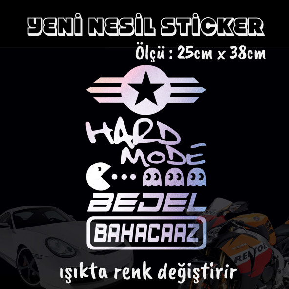 Araba motosiklet yazıları sticker - Hologram etkili etiket yapıştırma ürün görseli 1