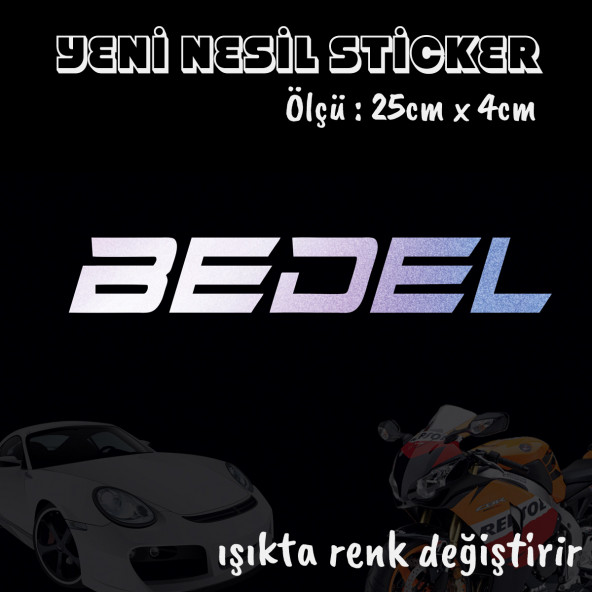 Bedel sticker -  2 adet Araba motosiklet yazıları  - atv - tablet - pc - cam uyumlu ürün görseli 1