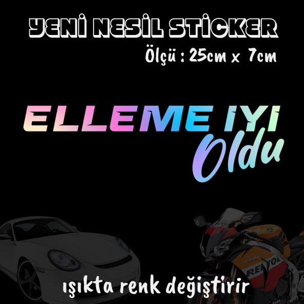 Elleme iyi oldu sticker - Hologram etiket yapıştırma ürün görseli 1