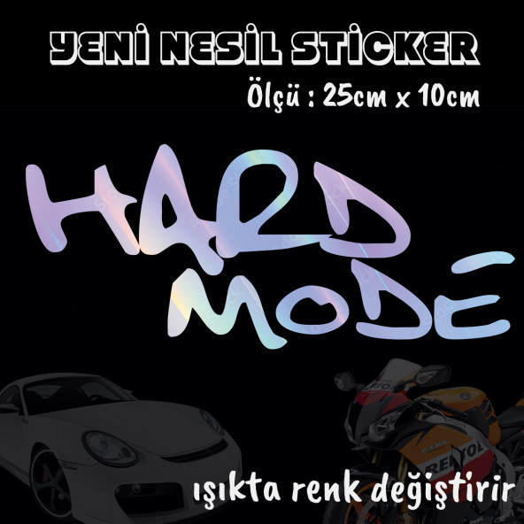Hard Mode sticker - Hologram etiket yapıştırma 2 adet ürün görseli 1
