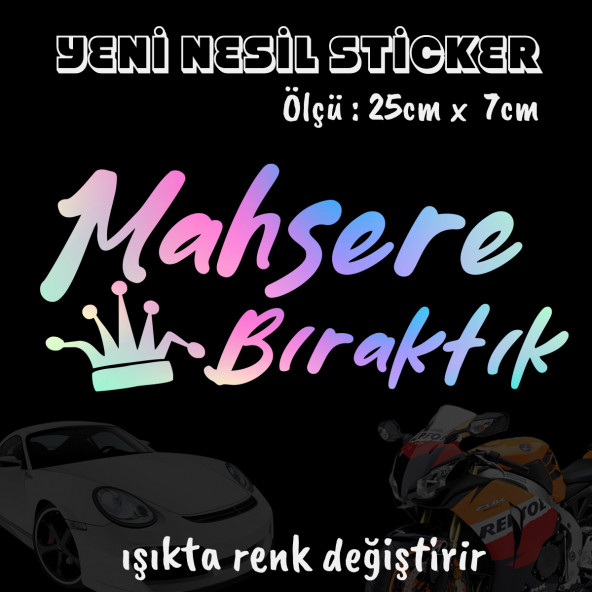 Mahşere Bıraktık sticker -  2 adet Hologram etiket yapıştırma ürün görseli 1