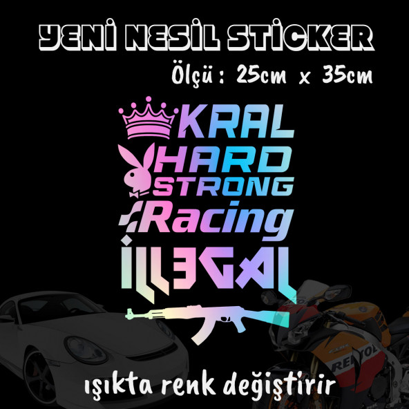 Oto arka cam yazıları sticker - Hologram etiket yapıştırma ürün görseli 1