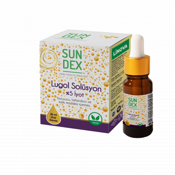 SUNDEX Lugol Solüsyon Yüzde 5 İyot 30 ml Damla ürün görseli 1