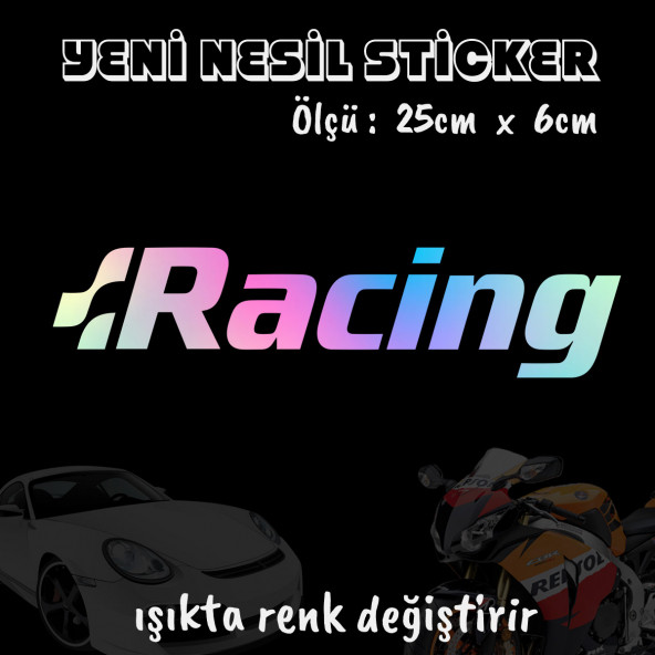 Racing sticker - Hologram etiket yapıştırma 2 adet ürün görseli 1