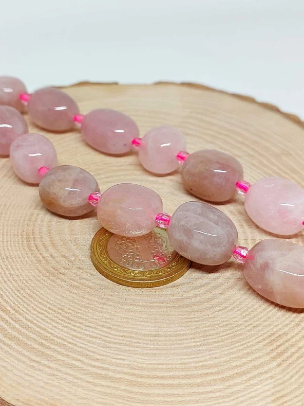Pembe Kuvars Taşı Şekilli Dizi (44600) - Resim 2