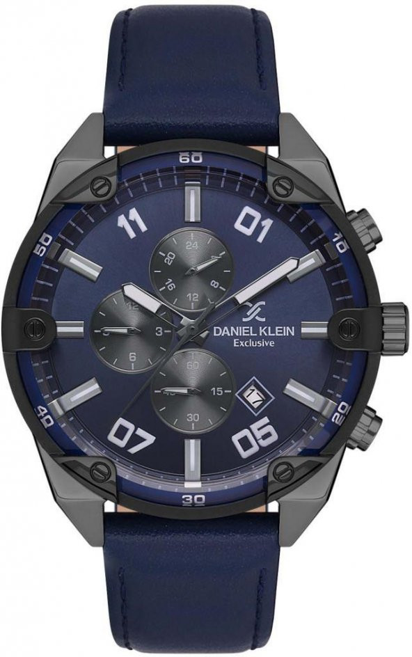 DANIEL KLEIN DK101-DKE.1.10532-3 LACİVERT DERİ KORDON ERKEK KOL SAATİ ürün görseli 1