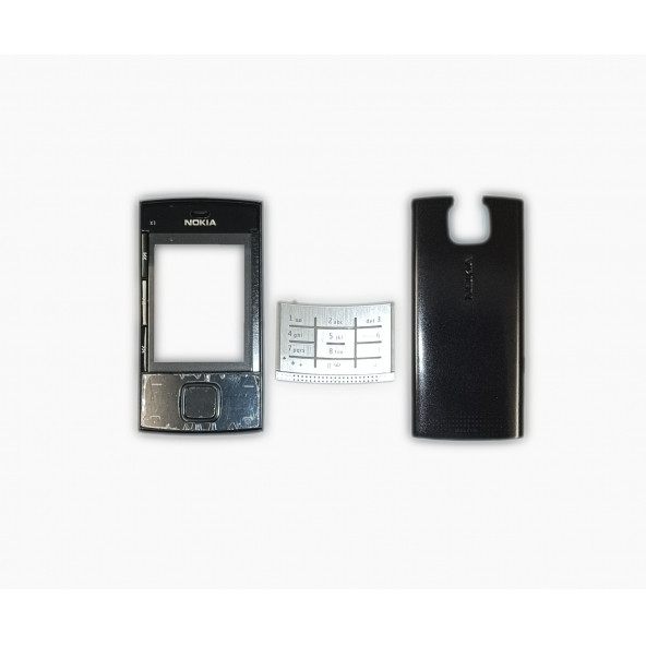 Nokia X3 Kapak Nokia X3-00 uyumlu Siyah ön Kapak Arka Kapak Tuş Takımı ürün görseli 1