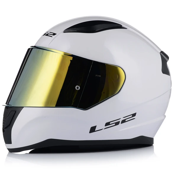 Ls2 Rapıd 2 Beyaz Fullface Motosiklet Kaskı Gold Camlı ürün görseli 1
