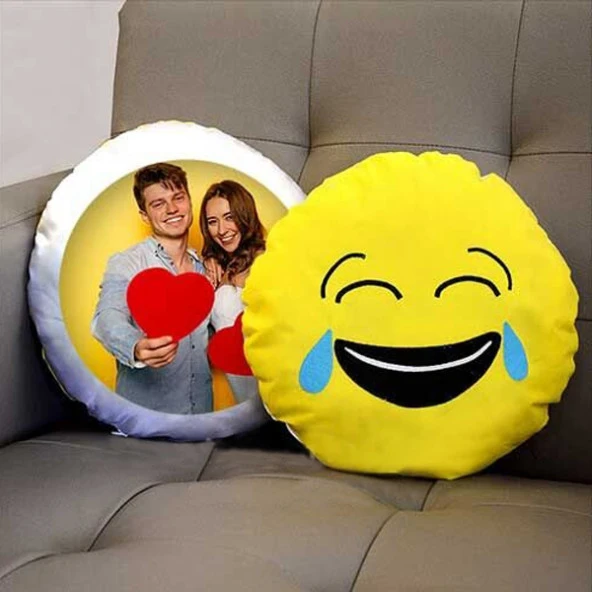 Gülen Yüz Emoji Yastık Kişiye Özel ürün görseli 1