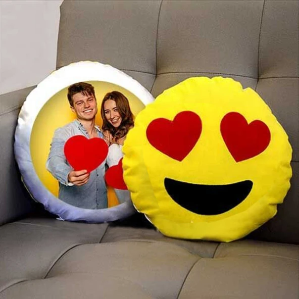 Kalpli Göz Emoji Yastık Kişiye Özel ürün görseli 1