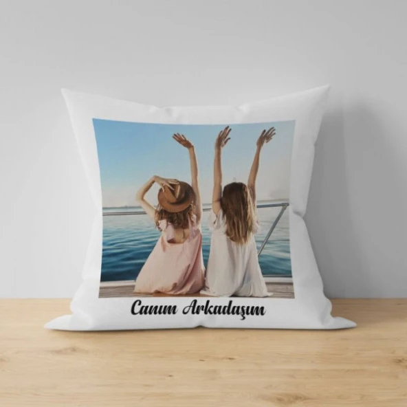 30x30 Cm Beyaz Resimli Yastık Kişiye Özel ürün görseli 1