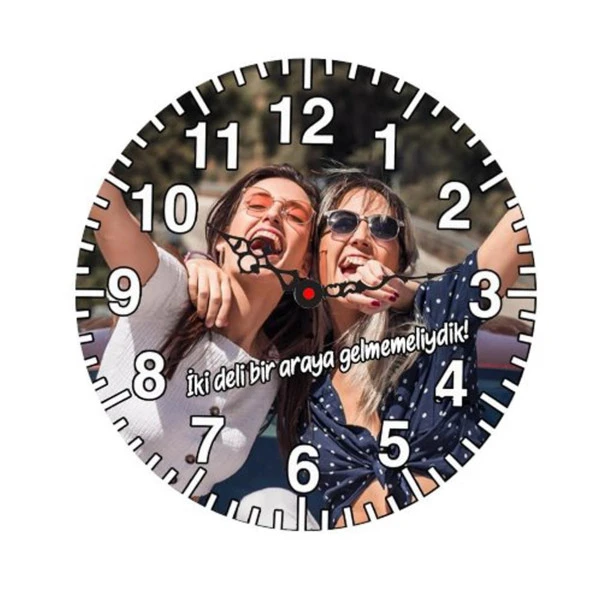 28 Cm Yuvarlak Duvar Saati Kişiye Özel Model 6 ürün görseli 1