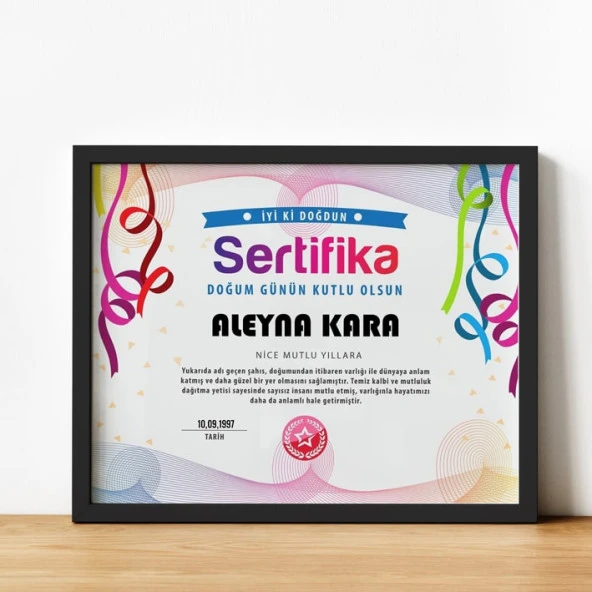A4 Siyah Yatay Çerçeve Kişiye Özel ürün görseli 1