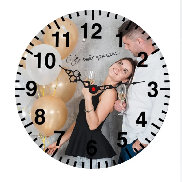 28 Cm Yuvarlak Duvar Saati Kişiye Özel Model 2 ürün görseli 1