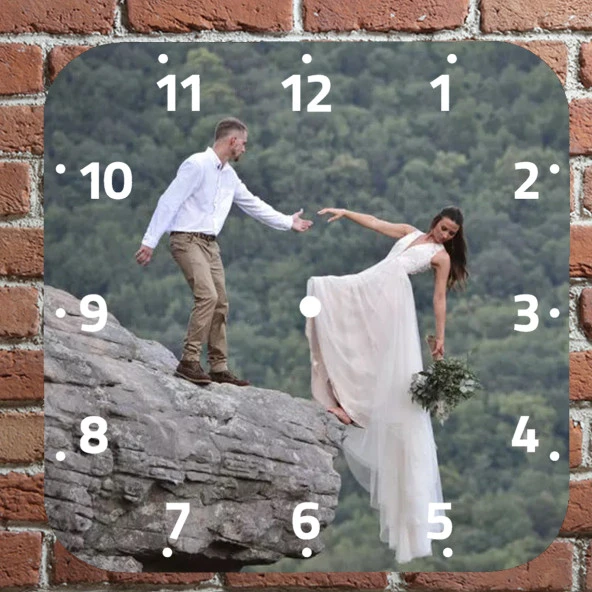 28 Cm Kare Duvar Saati Kişiye Özel Model 6 ürün görseli 1