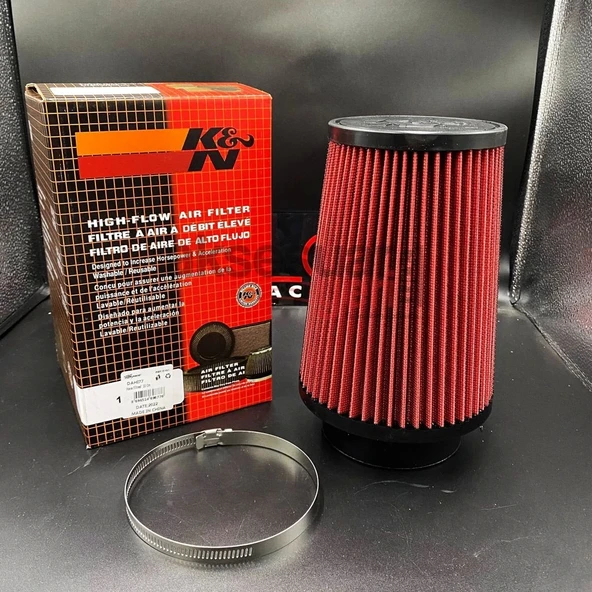 K&N Kn Performans Artırıcı Açık Hava Filtresi 7.6cm Huni Tip Kırmızı Renk  - Yüksek Performans ürün görseli 1