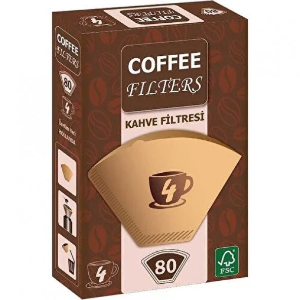 Coffee Filters Filtre Kahve Kağıdı 4 No 80'li 2 Paket ürün görseli 1