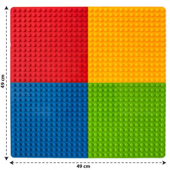 LegoDuploUyumlu Renkli Tablalı Mega Boy Zemin 51x51 cm ürün görseli 1