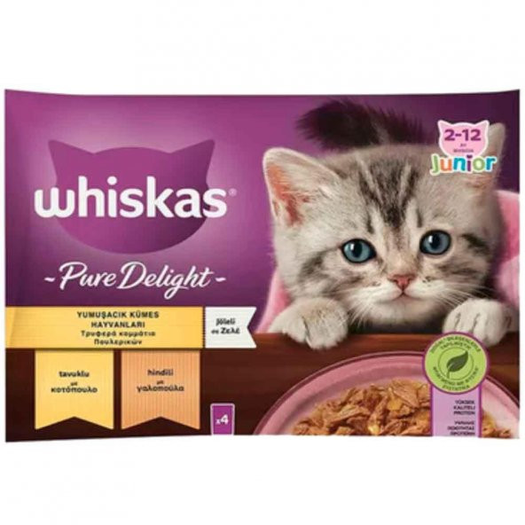 Whiskas Pure Delight Kümes Hayvanlı Yavru Konserve 4'lü ürün görseli 1