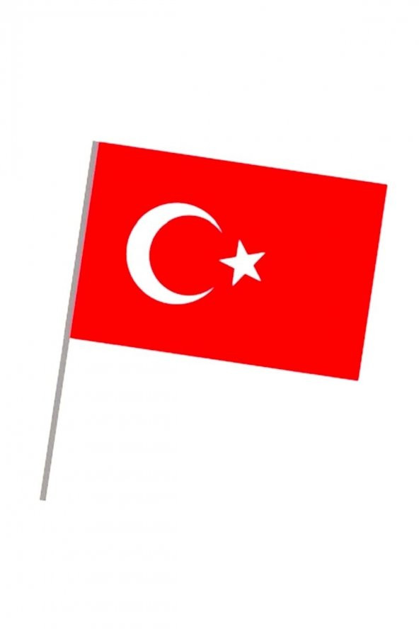 23x15 - Küçük Boy Sopalı Kumaş Türk Bayrağı 20 Adet ürün görseli 1