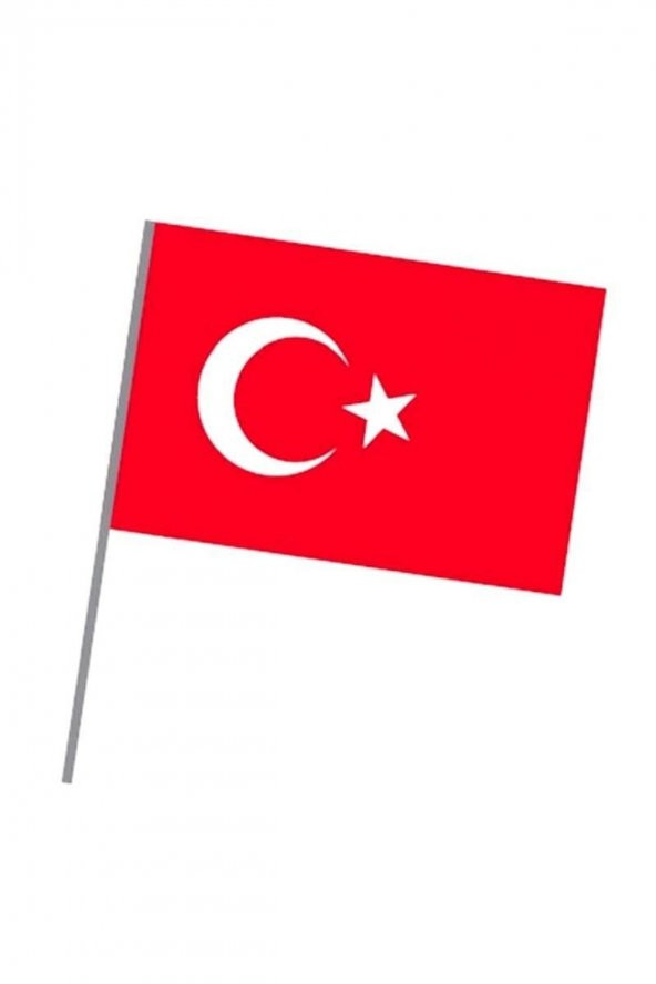 23x15 - Küçük Boy Sopalı Kumaş Türk Bayrağı 10 Adet ürün görseli 1