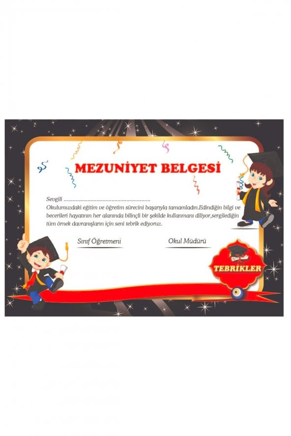 Mezuniyet Belgesi 30 Adet A5 Boyut ürün görseli 1