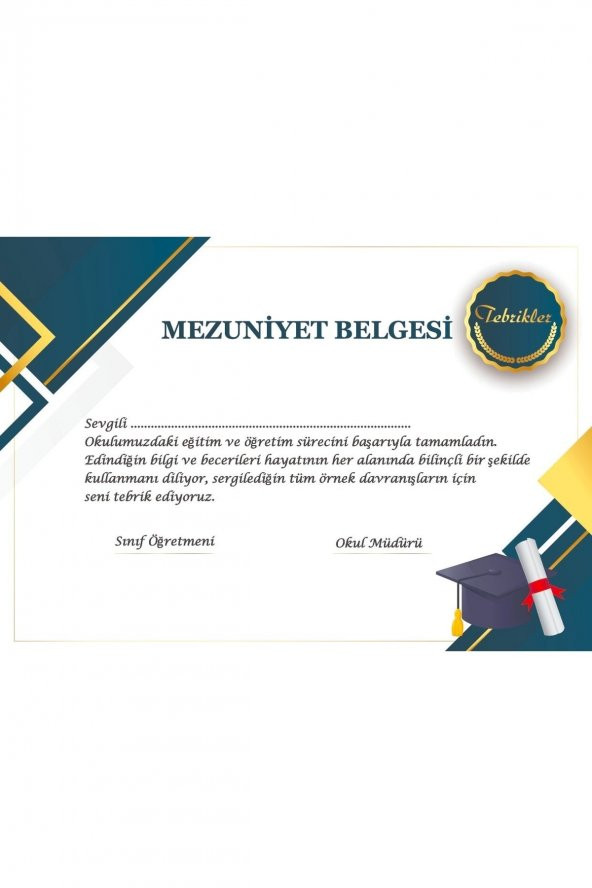 Mezuniyet Belgesi Yeni Model 30 Adet A5 Boyut ürün görseli 1