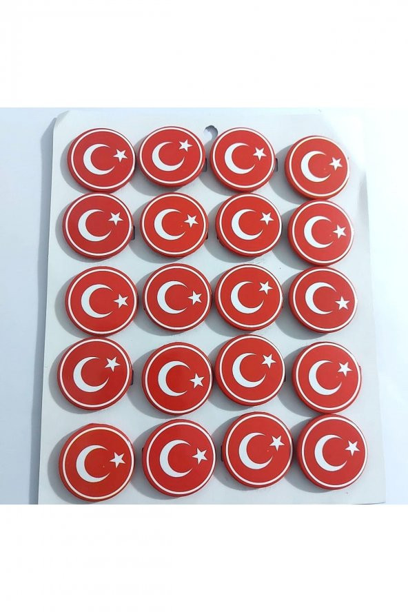 20 Adet Türk Bayrak Rozeti Metal ürün görseli 1