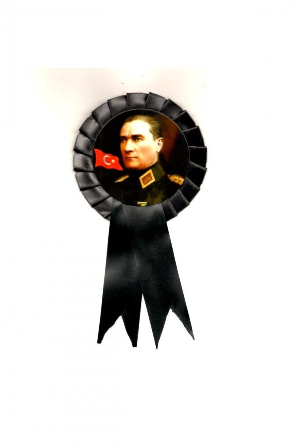 5 Adet Kurdelalı10 Kasım Gazi Mustafa Kemal Atatürk Rozeti Mega Boy ürün görseli 1
