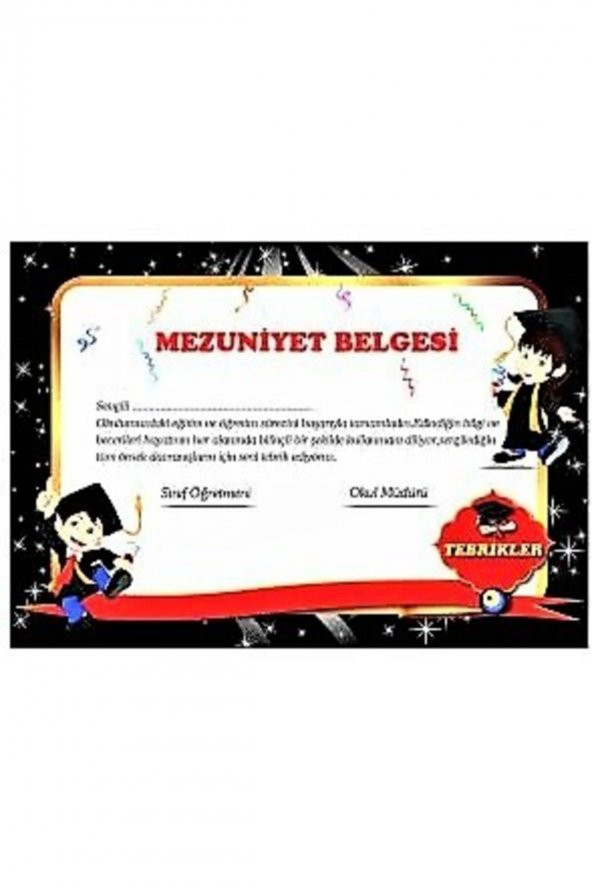 Mezuniyet Belgesi 20 Adet A5 Boyut ürün görseli 1