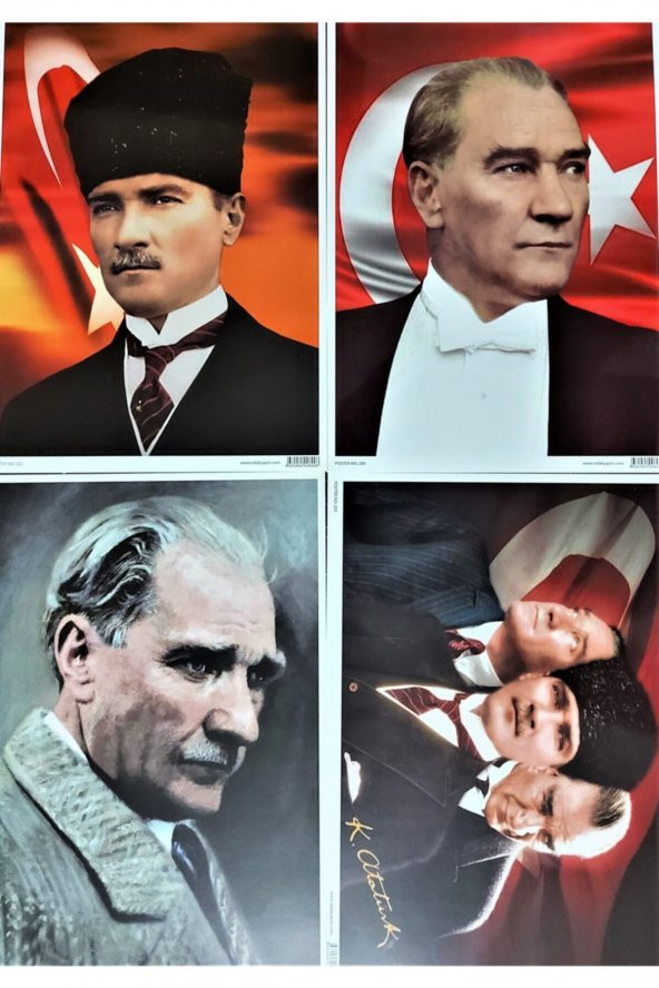 Mustafa Kemal Atatürk Poster 4 Farklı Model 20 Adet ürün görseli 1