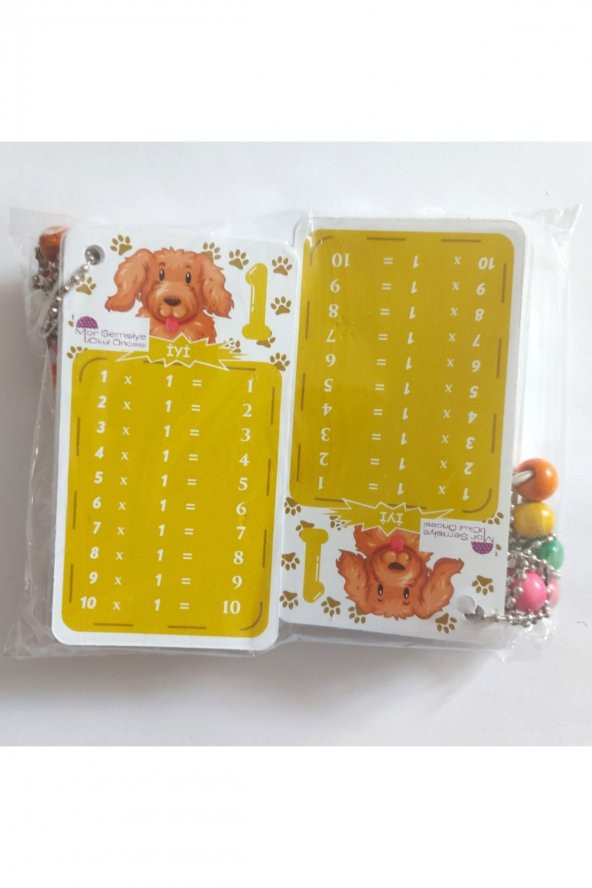 Çarpım Tablosu Zincir Ezber Kartları Selefon Kaplama 10 lu Paket ürün görseli 1