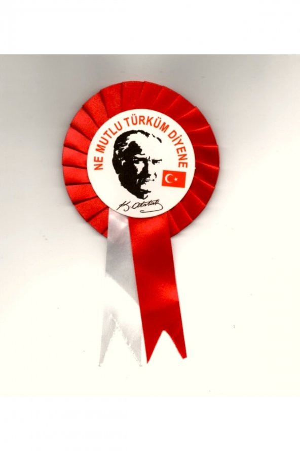 Ne Mutlu Türküm Diyene Atatürk Rozeti Kurdelalı 5 Adet ürün görseli 1