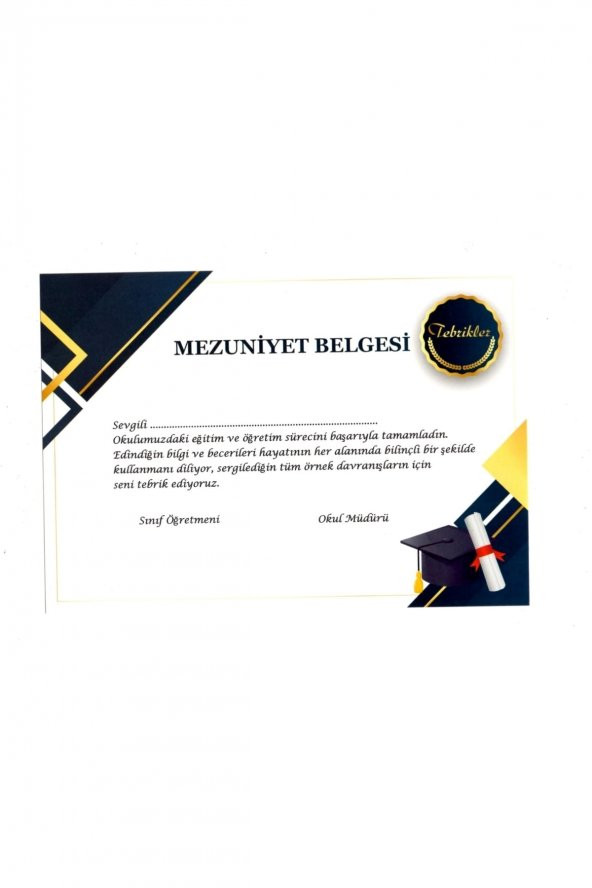 Mezuniyet Belgesi 20 Adet A5 Boyut Model 2 - Resim 2