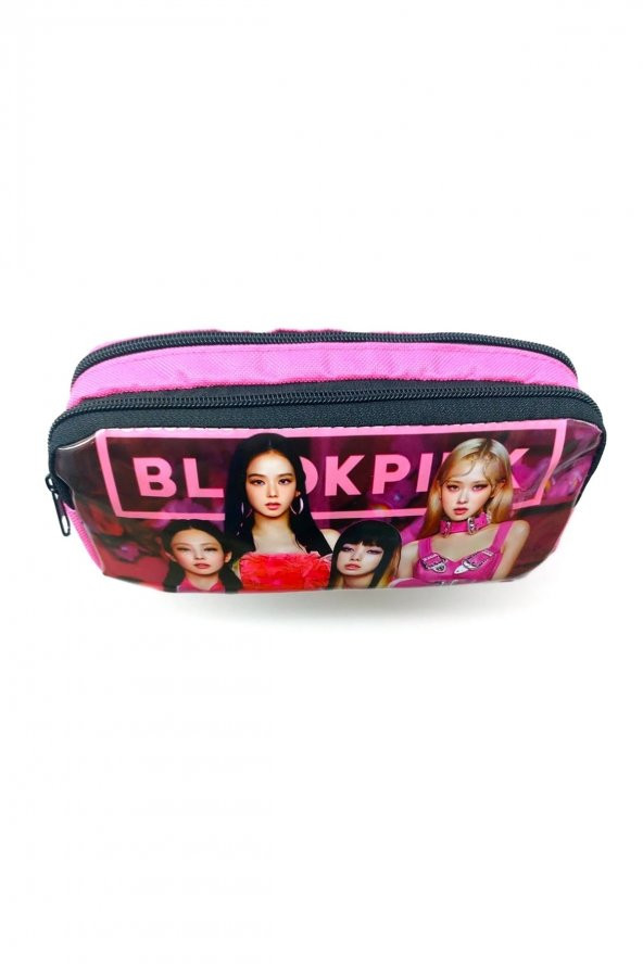 Blackpink Temalı Resimli Çift Gözlü Kumaş Kalem Kutusu ( Kalemlik ) ürün görseli 1