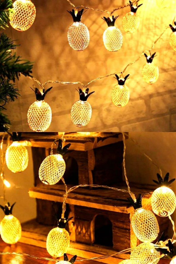 Şahaneparti Dekoratif Ananas 10lu Led Işık Zinciri - 1.5 Mt ürün görseli 1