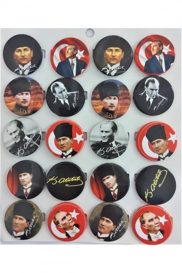 20 Adet Mustafa Kemal Atatürk Büyük Boy Rozeti ürün görseli 1