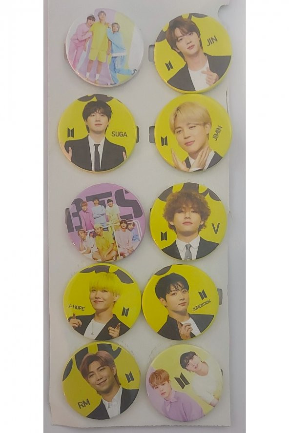10 Adet Bts Grup Rozeti Büyük Boy ürün görseli 1