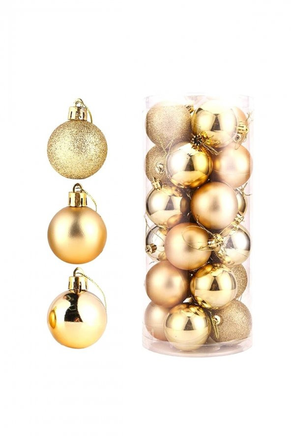 Gold Yılbaşı Topu 24lü 4 cm ürün görseli 1