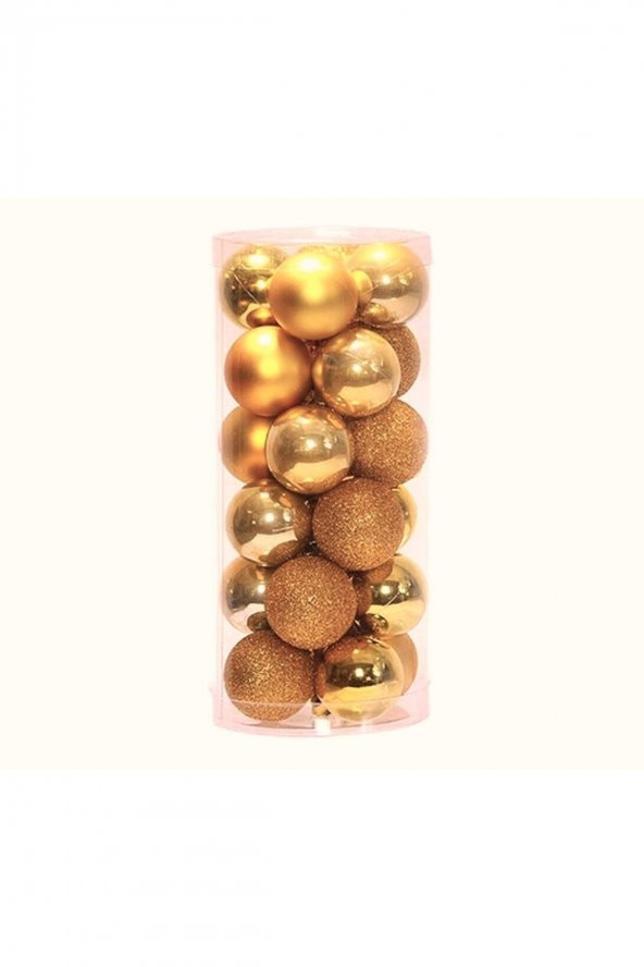 Gold Yılbaşı Topu 24lü 4 cm - Resim 2
