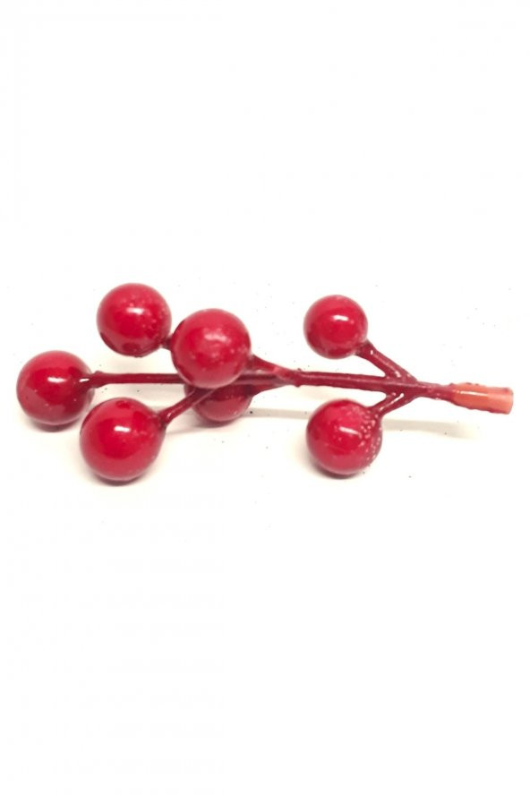 7 Li Kırmızı Top Dal Stick Dal Süs 1,3 Cm 7 Adet Yılbaşı Süsü ürün görseli 1
